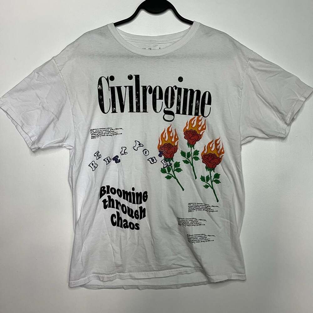 Civil Regime Blooming Through Chaos Graphic T-Shirt White Rebel Youth